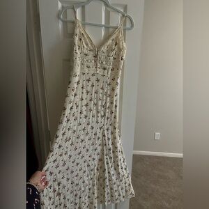 Free people lace satin maxi dress